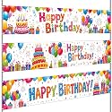 Remagr Birthday 3 Pcs Banner Party Decorations