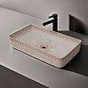 REMANENCE Designer Table Top Wash Basin For Bathroom | Ceramic Bathroom Sink | Wash Basin Over Counter Bathroom Basin (24 x 14 x 4 Inch) (Moroccan Design SL 94)