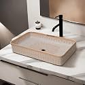 REMANENCE Designer Table Top Wash Basin For Bathroom | Ceramic Bathroom Sink | Wash Basin Over Counter Bathroom Basin (24 x 14 x 4 Inch) (Moroccan Design SL 92)