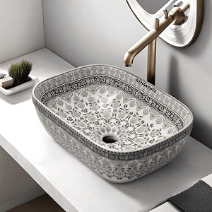 remanence premium designer table top ceramic wash basin for bathroom  over counter bathroom basin  counter top bathroom sink 18 x 13 x 55 inch ad 91 moreccan black design