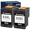 Remanufactured Ink Cartridges Replacement for HP 63 63XL Black Ink for HP Officejet 3830 3831 3832 4650 5255 5258 5200 4652 4655 3833 Envy 4520 4512 DeskJet 2130 2132 Printer (Black, 2-Pack)