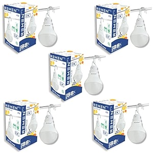 remen 4w dc led bulb  12v dc solar system led bulb with hook battery operated electricity saving bulb for home temple amp shop  portable hanging camping bulb bright cool white light pack of 5