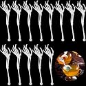 Remerry 48 Pcs Halloween Skeleton Cocktail Picks Swizzle Sticks, White