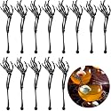 Remerry 48 Pcs Halloween Skeleton Cocktail Picks Swizzle Sticks, Black
