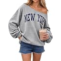 Remidoo Women's Off The Shoulder Sweatshirt Oversized Long Sleeve Top