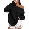 Remidoo Women's Off The Shoulder Sweatshirt Oversized Long Sleeve Top