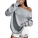 Remidoo Women's Off The Shoulder Sweatshirt Oversized Long Sleeve Top