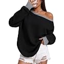 Remidoo Women's Off The Shoulder Sweatshirt Oversized Long Sleeve Top