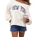 Remidoo Women's Off The Shoulder Sweatshirt Oversized Long Sleeve Top