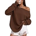 Remidoo Women's Off The Shoulder Sweatshirt Oversized Long Sleeve Top