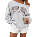 Remidoo Women's Off The Shoulder Sweatshirt Oversized Long Sleeve Top