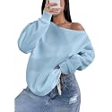 Remidoo Women's Off The Shoulder Sweatshirt Oversized Long Sleeve Top