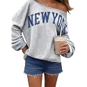 Remidoo Women's Off The Shoulder Sweatshirt Oversized Long Sleeve Top