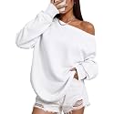 Remidoo Women's Off The Shoulder Sweatshirt Oversized Long Sleeve Top