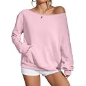 Remidoo Women's Off The Shoulder Sweatshirt Oversized Long Sleeve Top