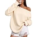 Remidoo Women's Off The Shoulder Sweatshirt Oversized Long Sleeve Top