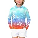 Remimi Kids Sun Shirt Rash Guard Quick Dry Sun Protection Athletic Hoodie Hiking Shirts 3-12 Years