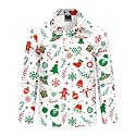 Remimi Kids Valentines Print Polo Shirt Mardi Gras Long Sleeve Collared Shirts 5-14 Years