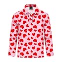 Remimi Kids Valentines Print Polo Shirt Mardi Gras Long Sleeve Collared Shirts 5-14 Years