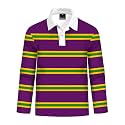 Remimi Kids Valentines Print Polo Shirt Mardi Gras Long Sleeve Collared Shirts 5-14 Years