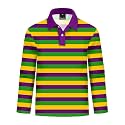 Remimi Kids Valentines Print Polo Shirt Mardi Gras Long Sleeve Collared Shirts 5-14 Years