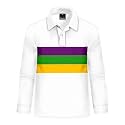 Remimi Kids Valentines Print Polo Shirt Mardi Gras Long Sleeve Collared Shirts 5-14 Years