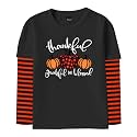 Remimi Unisex Kids Halloween Long Sleeve Shirt Holiday Stripe Shirts 2-12 Years