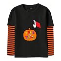 Remimi Unisex Kids Halloween Long Sleeve Shirt Holiday Stripe Shirts 2-12 Years