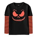 Remimi Unisex Kids Halloween Long Sleeve Shirt Holiday Stripe Shirts 2-12 Years