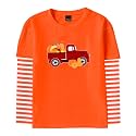 Remimi Unisex Kids Halloween Long Sleeve Shirt Holiday Stripe Shirts 2-12 Years