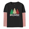 Remimi Unisex Kids Halloween Long Sleeve Shirt Holiday Stripe Shirts 2-12 Years