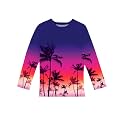Remimi Unisex Kids Rash Guard Long Sleeve SPF 50+ Tie Dye Sun Shirt 3-12 Years