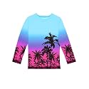 Remimi Unisex Kids Rash Guard Long Sleeve SPF 50+ Tie Dye Sun Shirt 3-12 Years