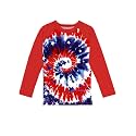 Remimi Unisex Kids Rash Guard Long Sleeve SPF 50+ Tie Dye Sun Shirt 3-12 Years