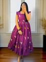Remorse Women Fit and Flare Purple MidiCalf