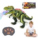 Remote Control Dinosaur Toys for Kids 3-5-7, Upgraded T Rex Dinosaur Toys with Changing Light, 7 Color Spray & Realistic Roars, RC Walking Dinosaur Robot 4-7, Birthday Gifts Toys for Kids Boys 3+