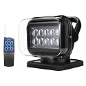 Remote Control Spotlight for Truck, LED Search Light for Truck, Auto-Reset 360° Rotation, 6 Strong Magnets Boat Spot Light for Offroad Pickup SUV UTV Rescue 50W 5000LM 12V 24V