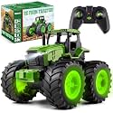 Remote Control Tractor Toys, Light Up Farm Monster Trucks Toy for Boys 3, 4, 5, 6, 7 Year Old, 2.4 Ghz RC Tractor Toys, Toddlers RC Car，Ideal Christmas, Birthday Gifts for Boys Girls