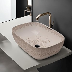 remotion designer ceramic wash basin for bathroom  over counter bathroom basin  counter top bathroom sink 18 x 13 x 55 inch ad 73 designer white black