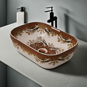 remotion designer ceramic wash basin for bathroom  over counter bathroom basin  counter top bathroom sink 18 x 13 x 55 inch ad 73 designer white black