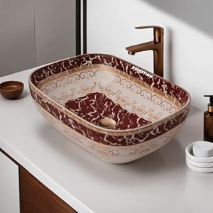 remotion designer ceramic wash basin for bathroom  over counter bathroom basin  counter top bathroom sink 18 x 13 x 55 inch ad 73 designer white black