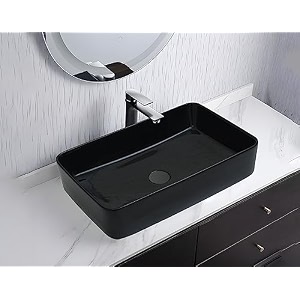 remotion table top designer wash basin over counter vessel sink counter top glossy wash basin for bathroom and living room blue 24 x 14 x 5 inch