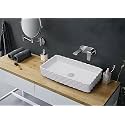 REMOTION Table Top Designer Wash Basin Over Counter Vessel Sink Counter Top Glossy Wash Basin For Bathroom And Living Room (Blue, 24 X 14 X 5 Inch)
