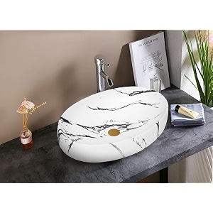 remotion wash basin countertop  tabletop ceramic bathroom sink  oval shape wash basin for bathroom  ceramic wash basin white black
