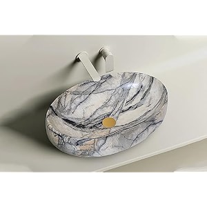 remotion wash basin countertop  tabletop ceramic bathroom sink  oval shape wash basin for bathroom  ceramic wash basin beige