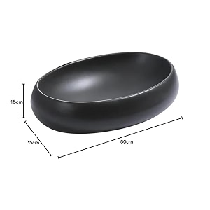 remotion wash basin countertop  tabletop ceramic bathroom sink  oval shape wash basin for bathroom  ceramic wash basin black matte
