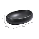 REMOTION Wash Basin Countertop | Tabletop Ceramic Bathroom Sink | Oval Shape Wash Basin For Bathroom | Ceramic Wash Basin (Black Matte)
