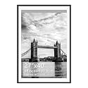 Rempry 27x40 Picture Frame, Display Pictures 24x36 with Mat or 27x40 Without Mat, Wall Hanging or Tabletop Photo Frame, Black Poster Frame, 1 Pack