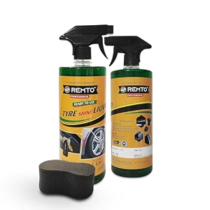 bike amp car tyre polish 1 ltr - extreme black shine long lasting amp dirt repellent - ultra wet black non-greasy for cars