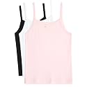 Rene Rofe Girls Camisole 3 Pack 100% Cotton Spaghetti Strap Tank